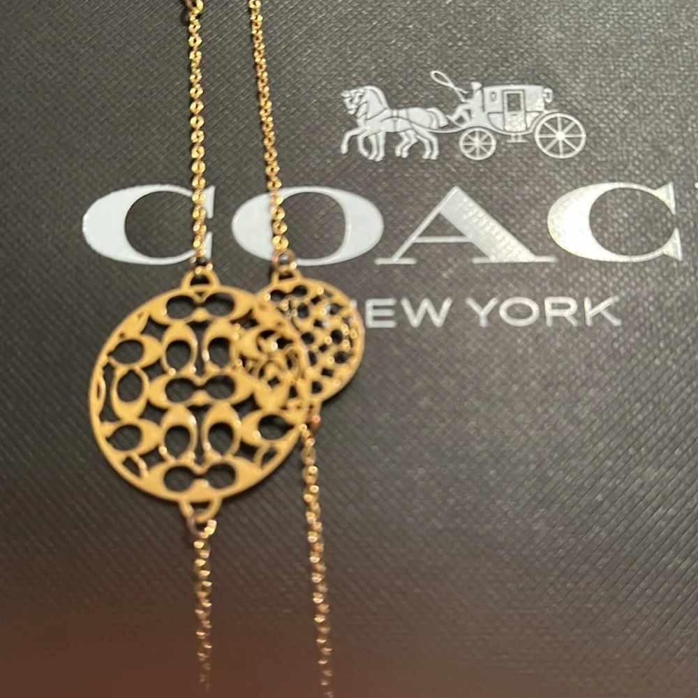 Coach Gold Filigree Medallion Necklace - Picture 6 of 6
